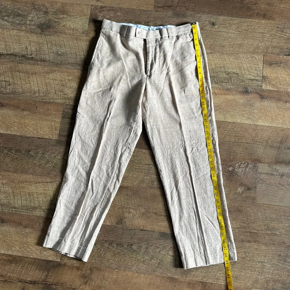 Men's PAULO SOLARI Beige Tailored Fit Trousers Waist 34